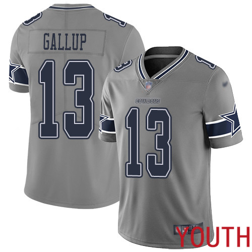 Youth Dallas Cowboys Limited Gray Michael Gallup #13 Inverted Legend NFL Jersey